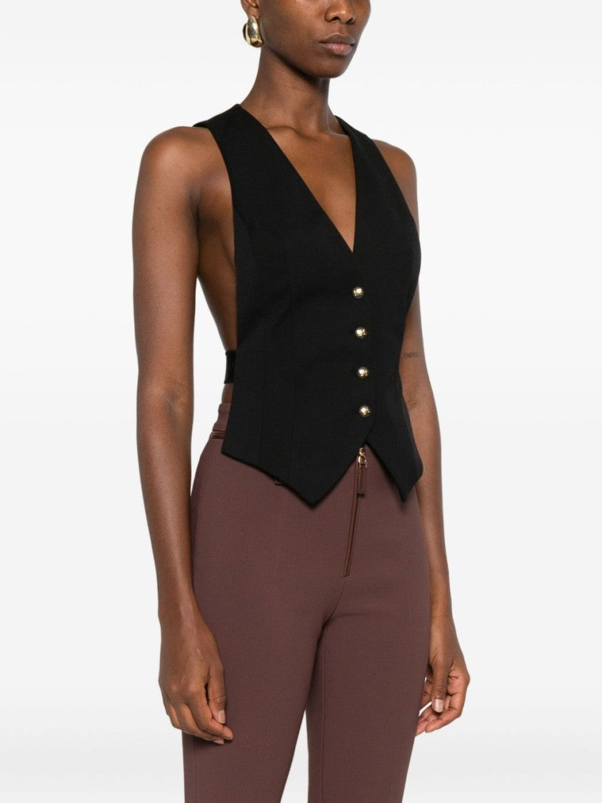 Elisabetta Franchi Tailored Black Knit Vest