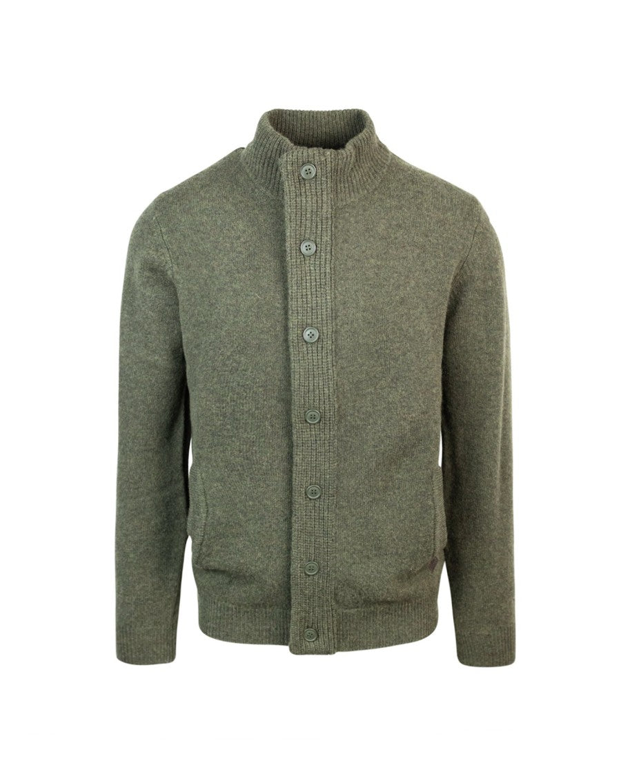 Barbour Green Essential Zip-Up Sweater