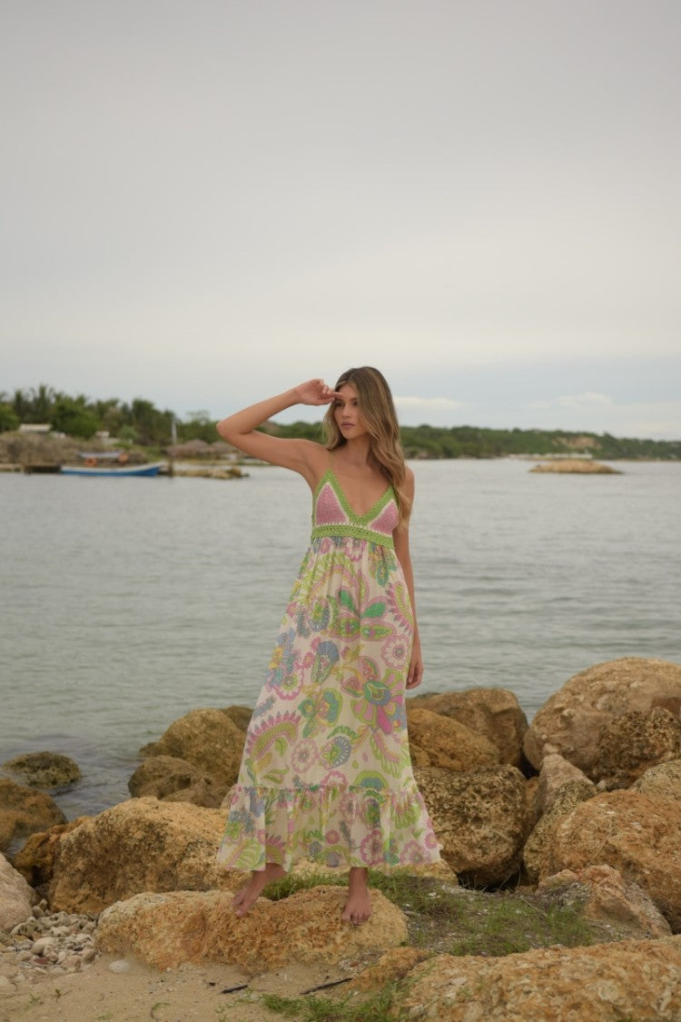 Miss June Long Dress Hortensia
