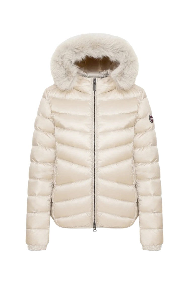 Colmar Cream Hooded Chevron-Quilted Polyamide Puffer Jacket