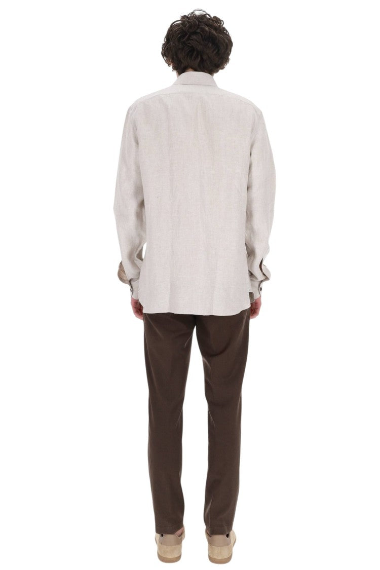 Borriello Ecru Nigel Linen Overshirt