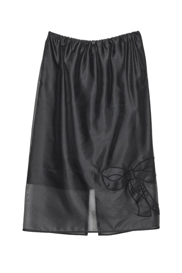 Cecilie Bahnsen Hybrid Organza Skirt With Bow-Embroidery Detail