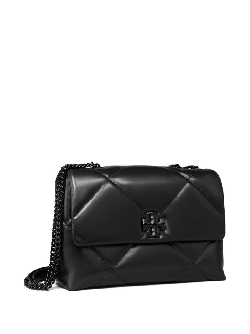Tory Burch Black Kira Diamond Quilted Leather Shoulder Bag