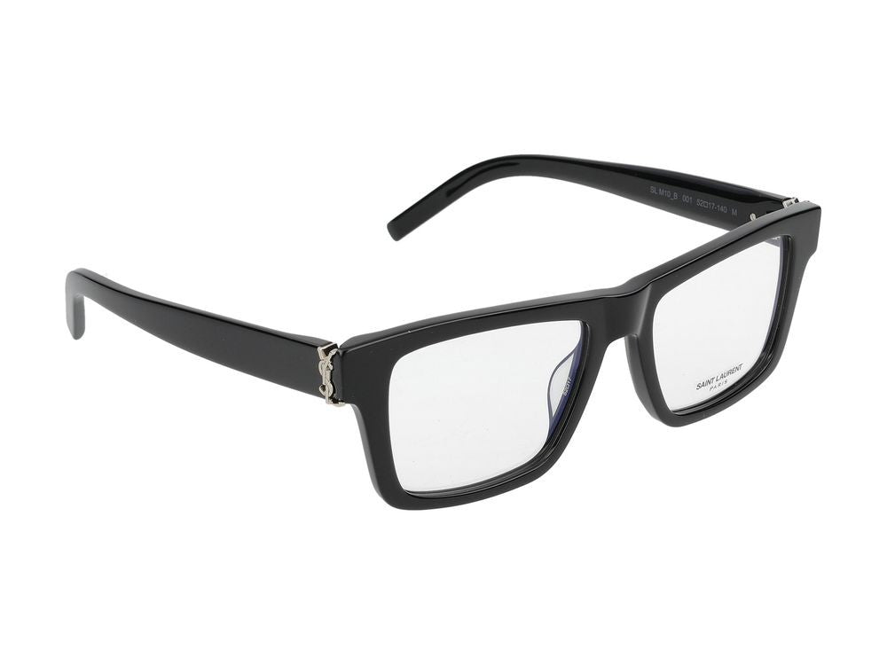 Saint Laurent Black Square Frame Acetate Eyeglasses
