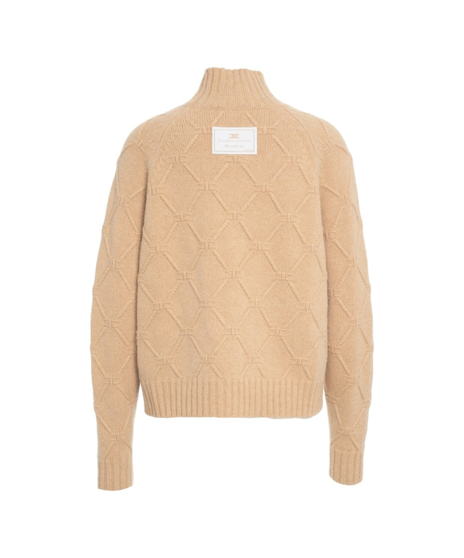 Elisabetta Franchi High Collar Knitted Sweater
