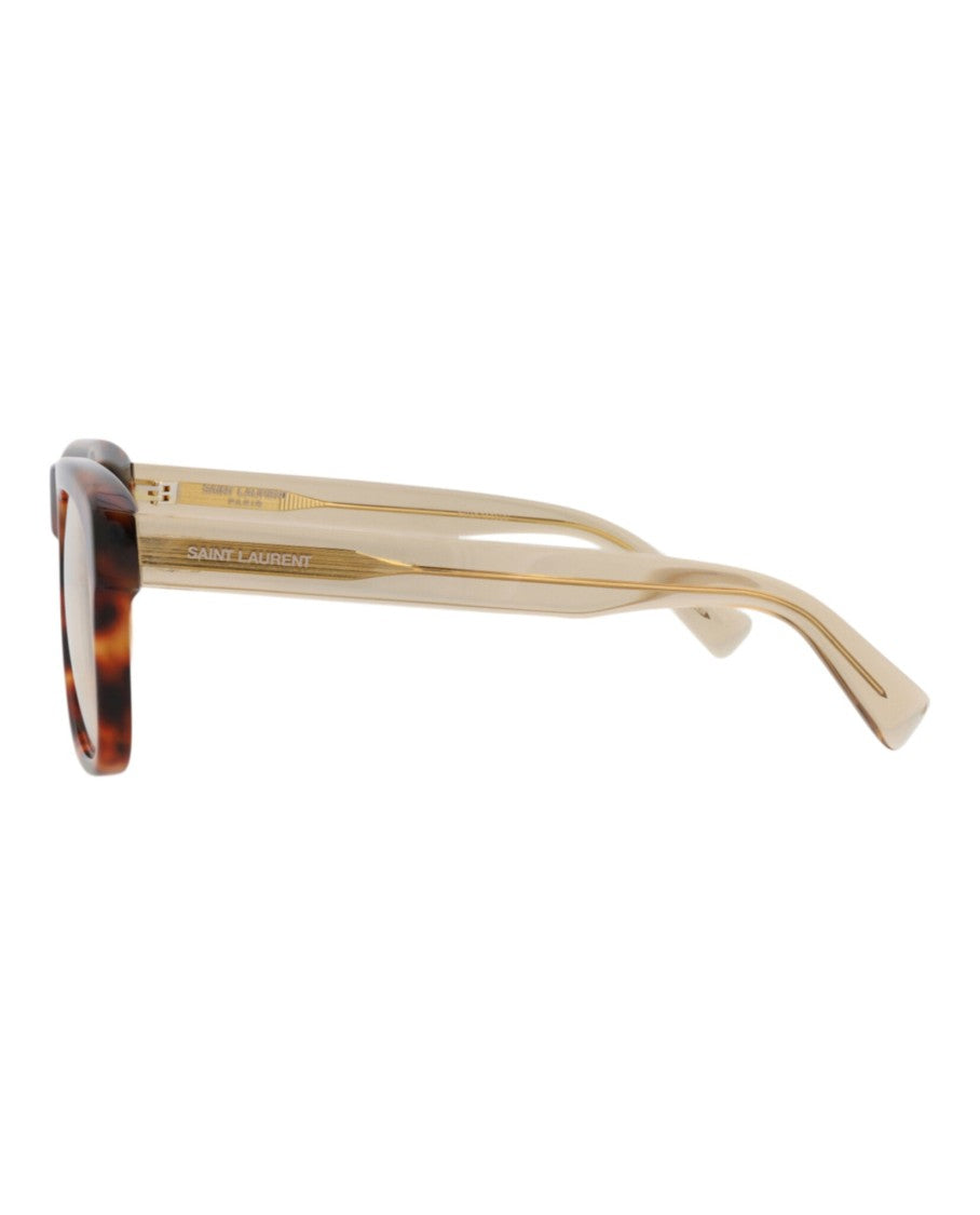 Saint Laurent Square-Frame Sunglasses With Tortoiseshell Pattern And Subtle Branding