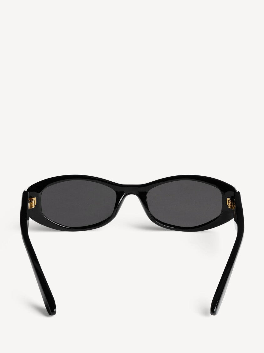 Balenciaga Black Nova Oval Narrow Frame Sunglasses