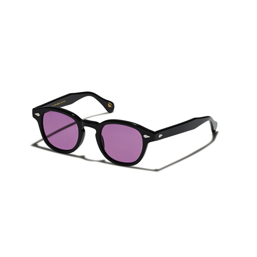 Moscot Black Or-Lmb2-S Glossy Acetate Round Sunglasses