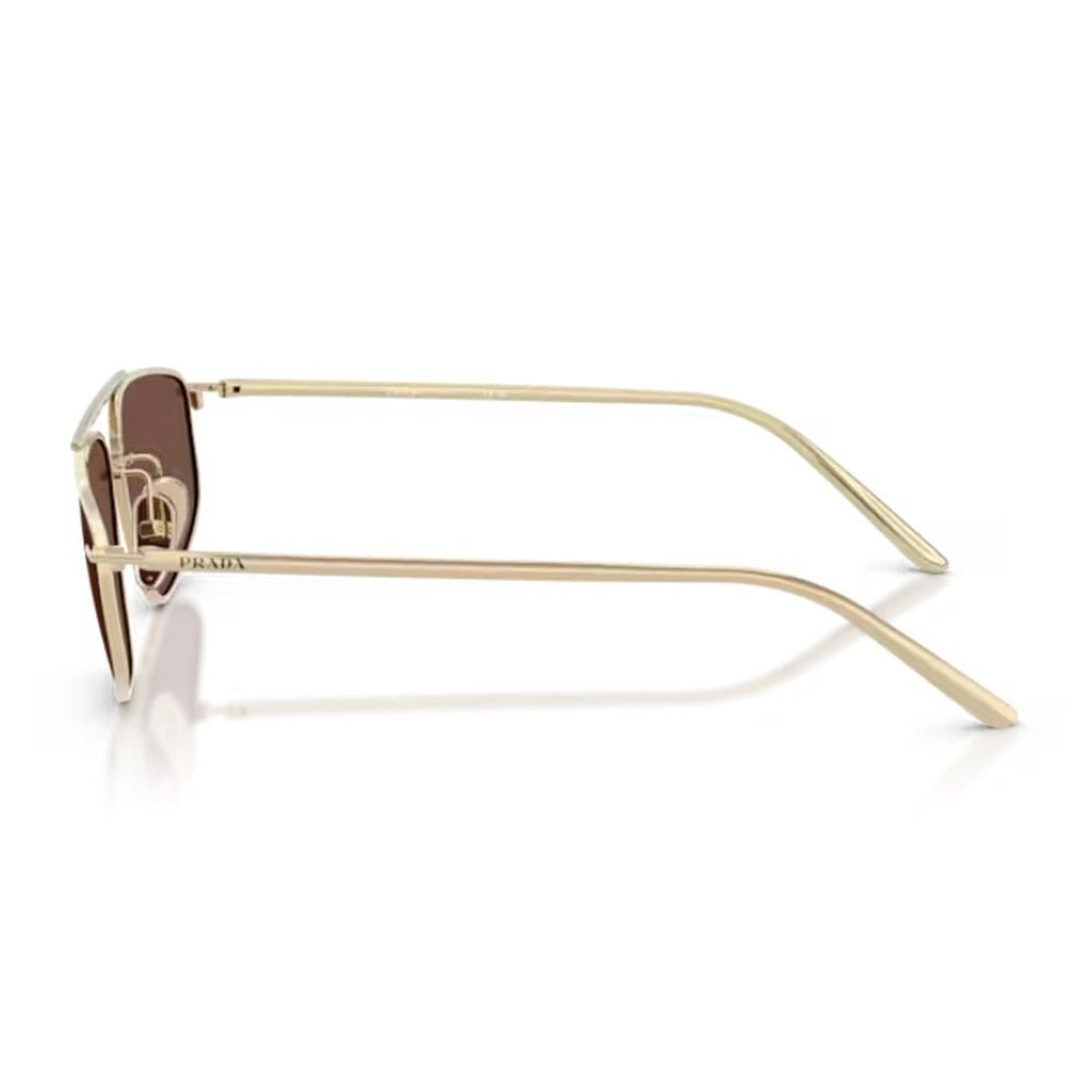 Prada Pr C51s Rectangular Light-Gold Metal Sunglasses