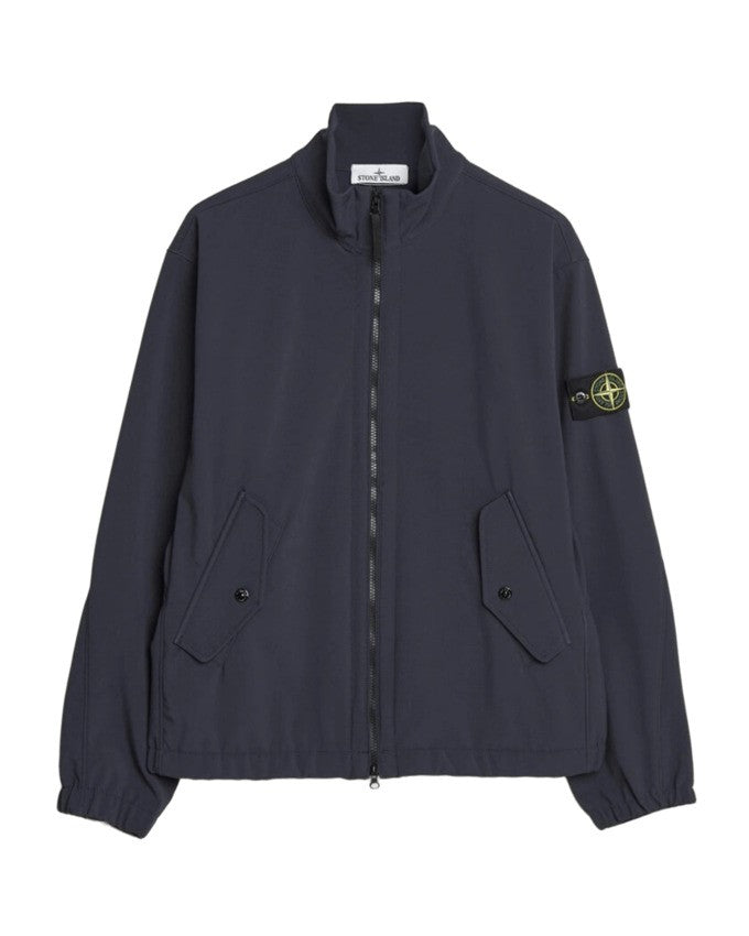 Stone Three-Layer Technical Jacket With Stiff Collar