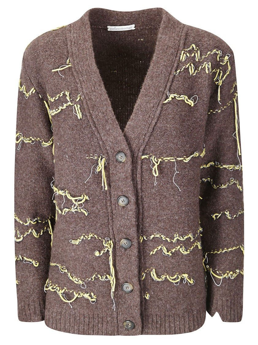 Stefano Mortari V-Neck Cardigan With Threads