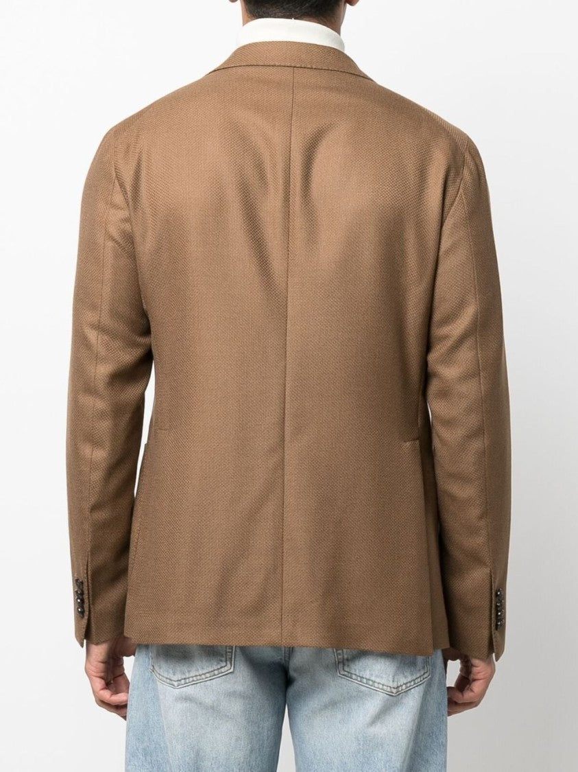 Tagliatore Brown Single-Breasted Blazer Jacket