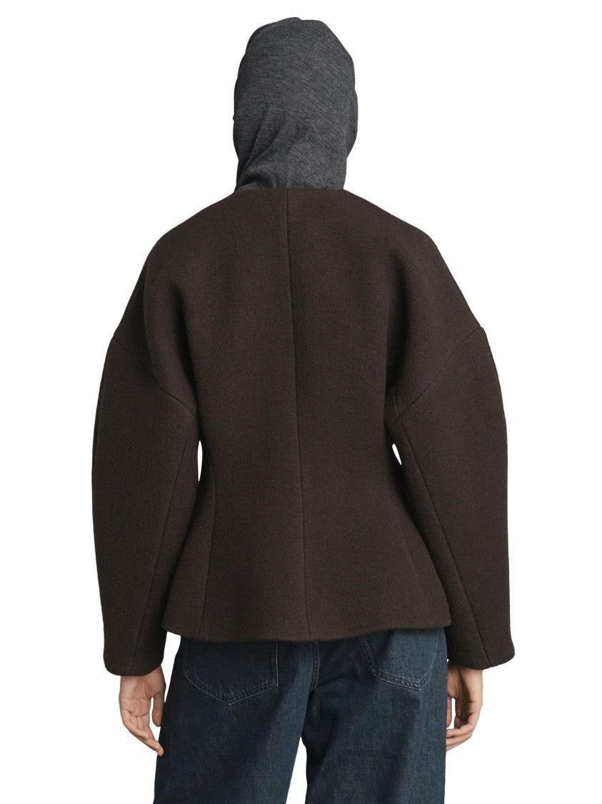 Soeur Boxy Cropped Jacket With Textured Fabrication