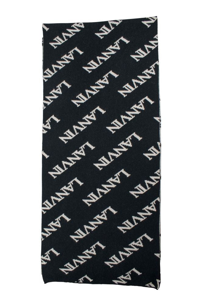 Lanvin Reversible Black And Beige Cashmere Scarf