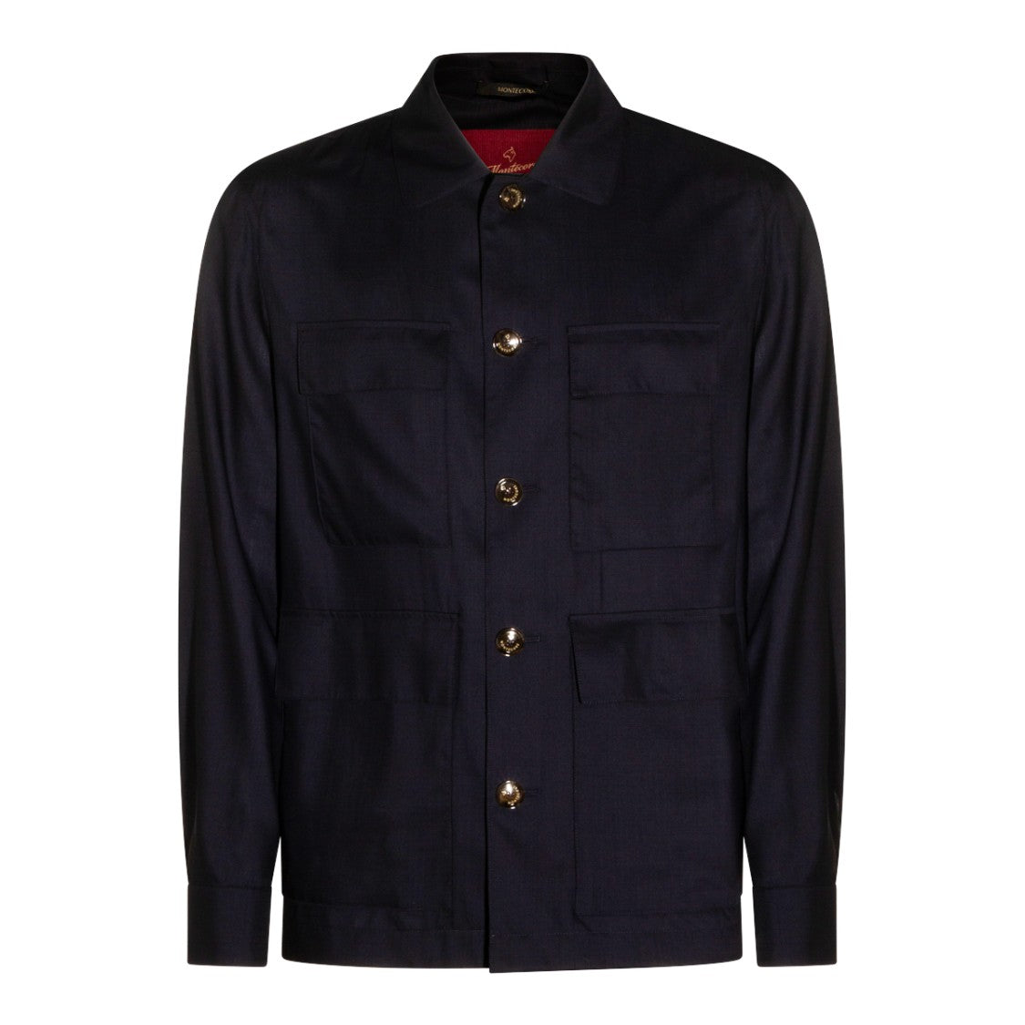 Montecore Structured Blue Jacket With Classic Collar