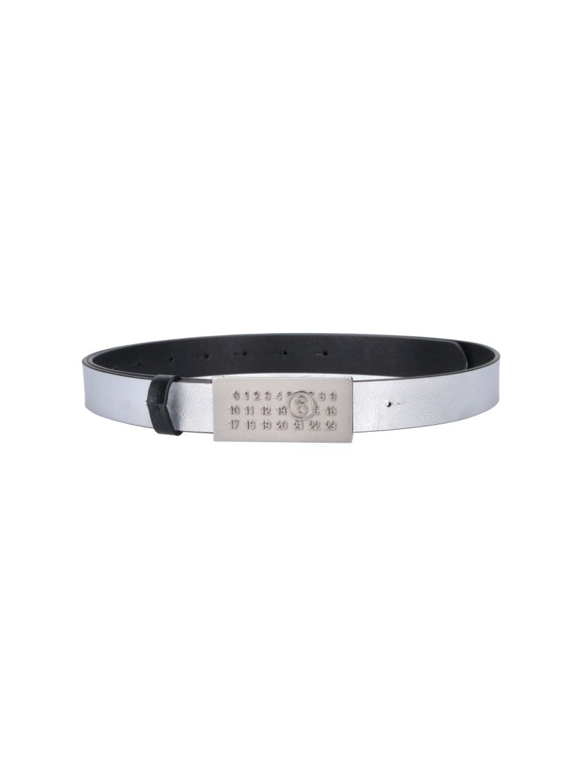 Mm6 By Maison Margiela Adjustable Black Leather Belt