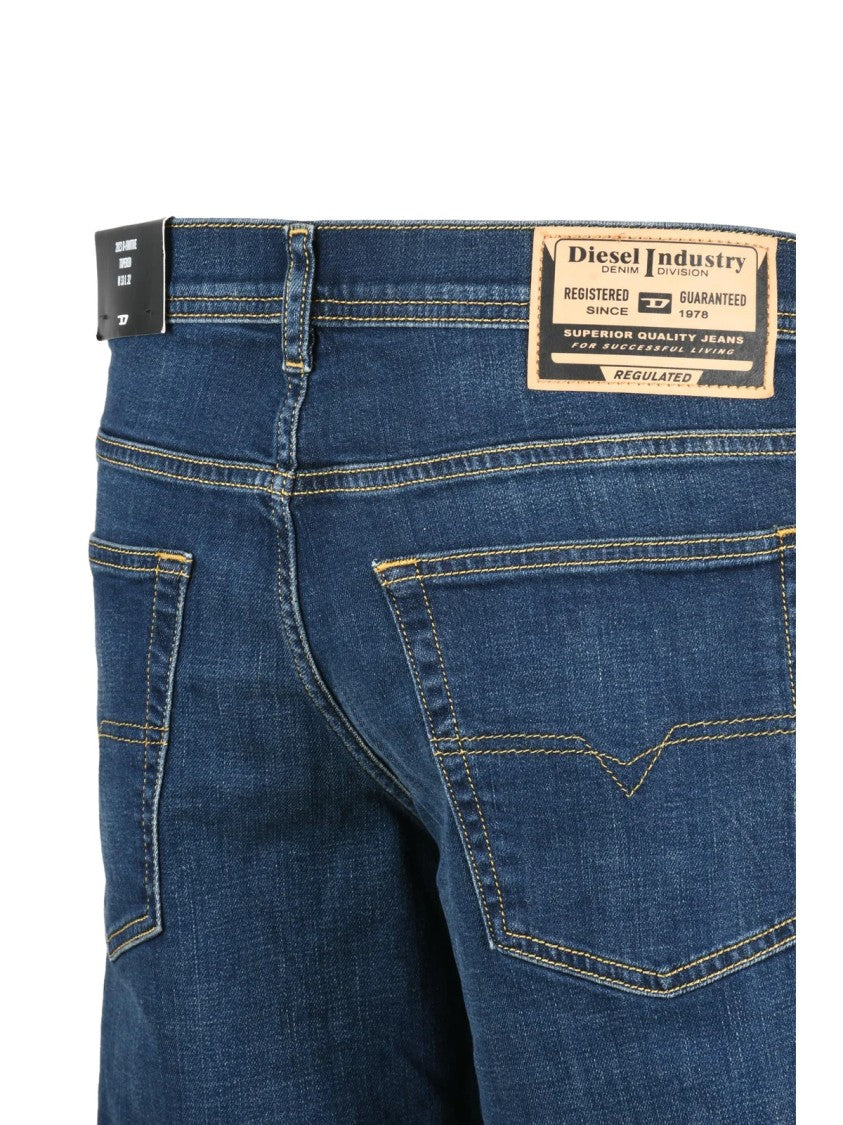 Diesel Blue Stretch Cotton Tapered Jeans