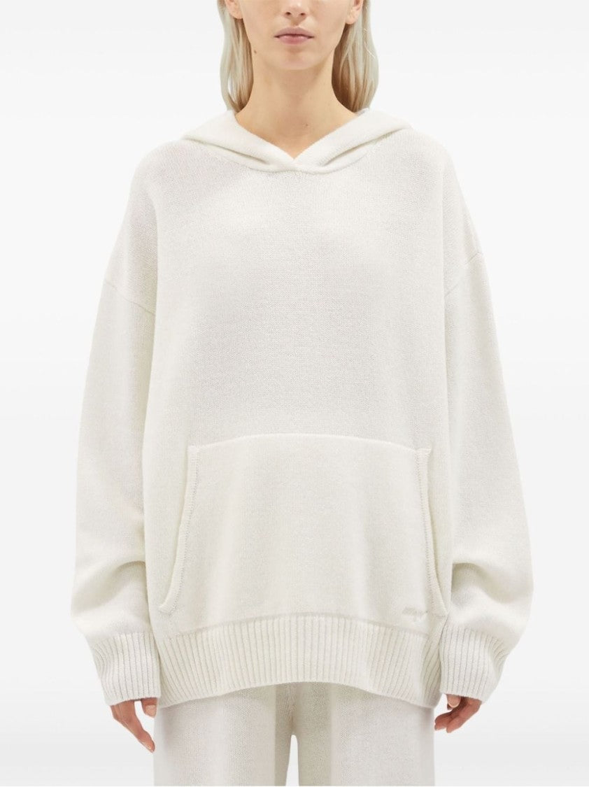 Msgm Oversized Wool-Cashmere Sweater With Hood