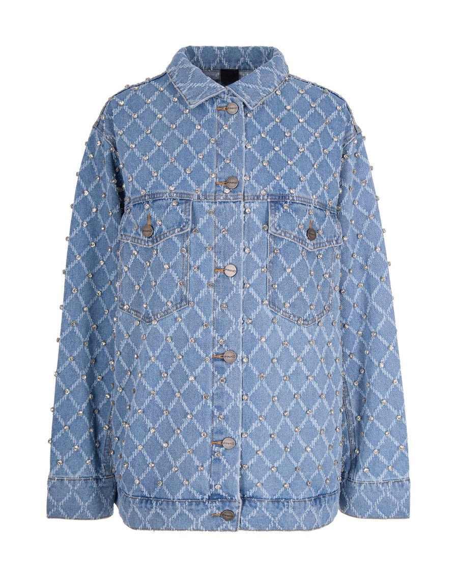 Pinko Denim Jacket With Rhinestones