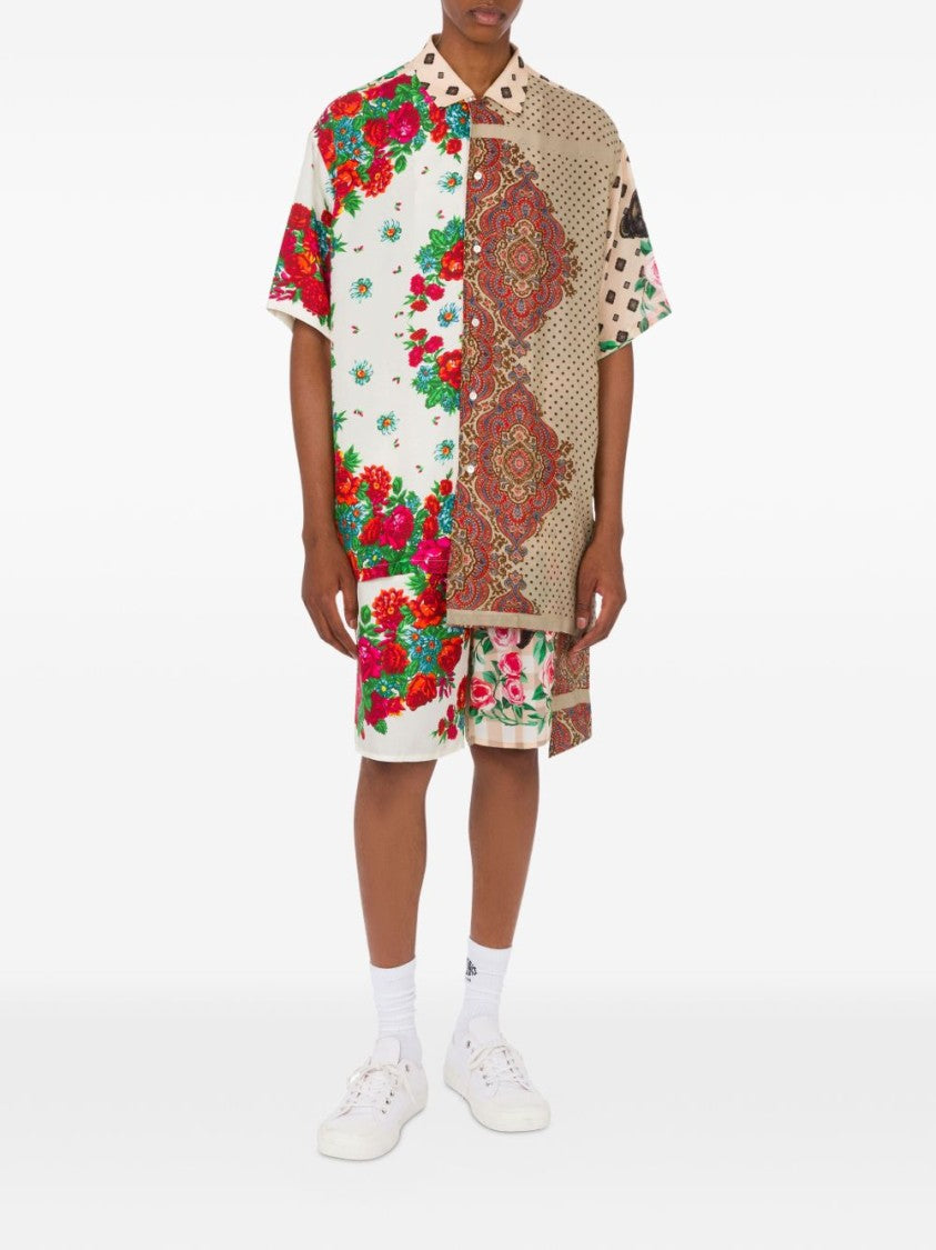 Moschino Multicolour Silk And Nylon Casual Shorts