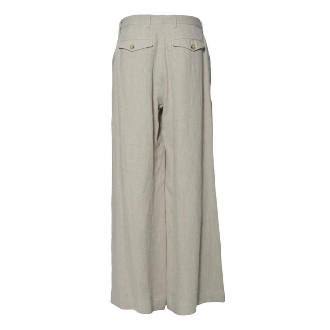 Solotre Sand Linen Wide-Leg Trousers – Solotre