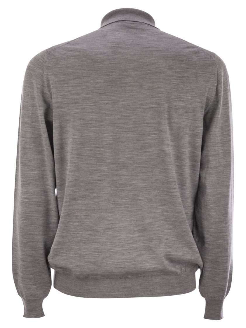 Fedeli Three-Button Virgin Wool Polo Shirt