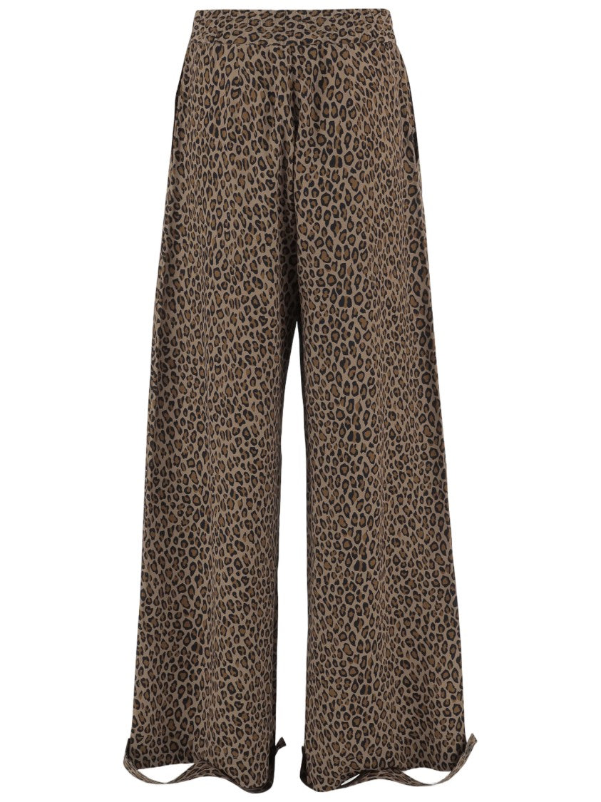 Sa Su Phi Cotton Blend Pants With Animal Print