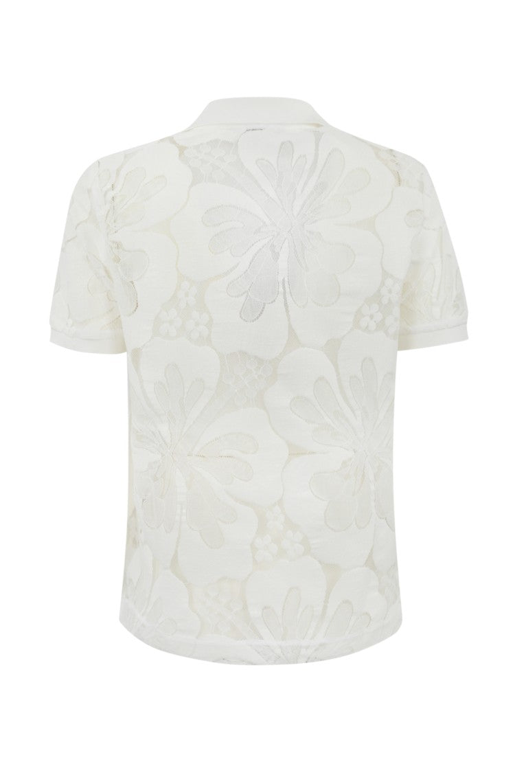 Max Mara Floral Lace Short-Sleeved Top