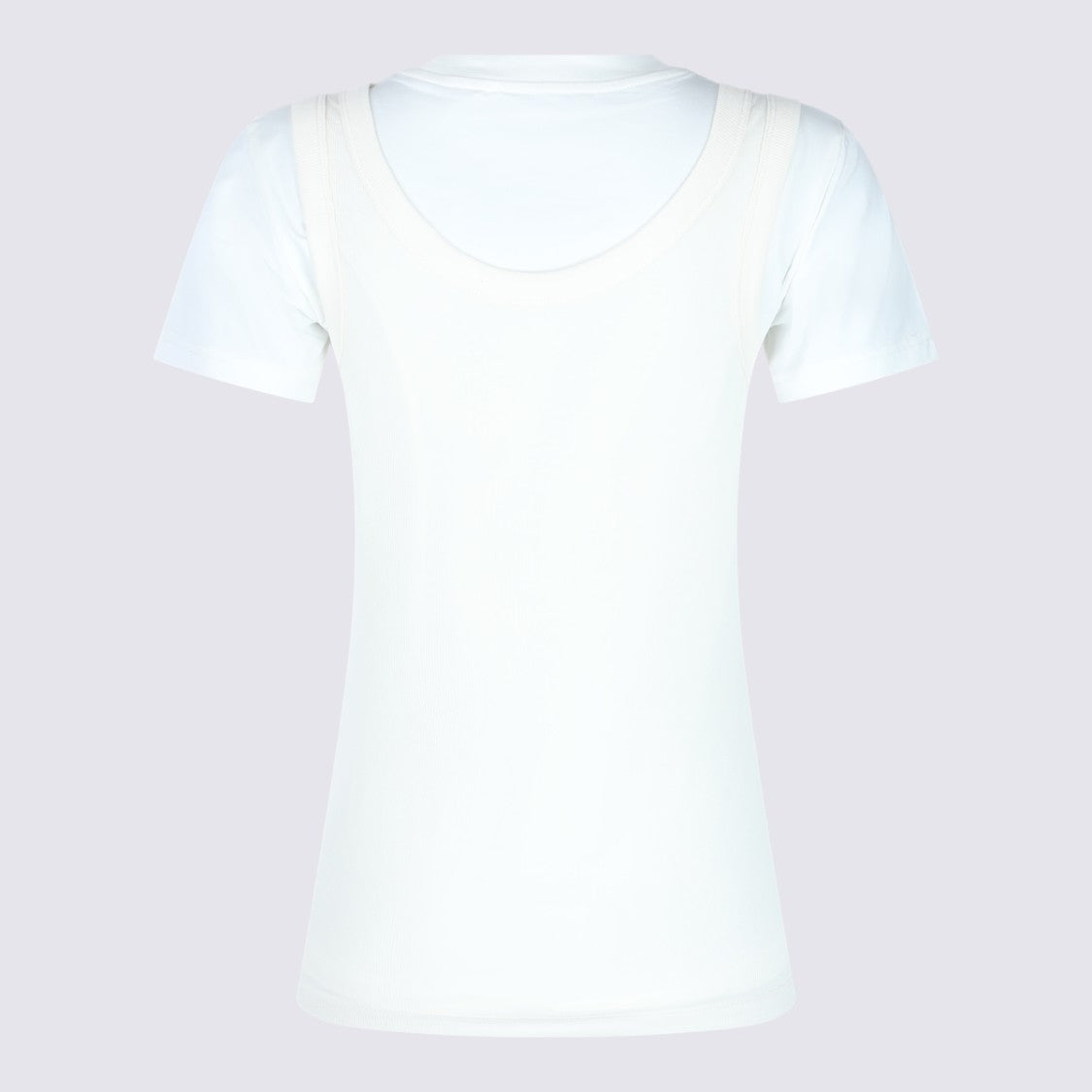 Acne Studios Layered White T-Shirt And Ribbed Tank Top Ensemble