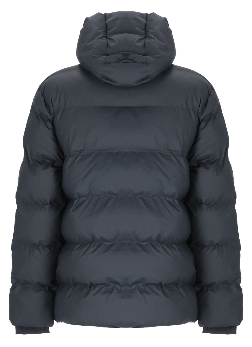 Rains Alta Puffer Blue Quilted Hooded Down Jacket