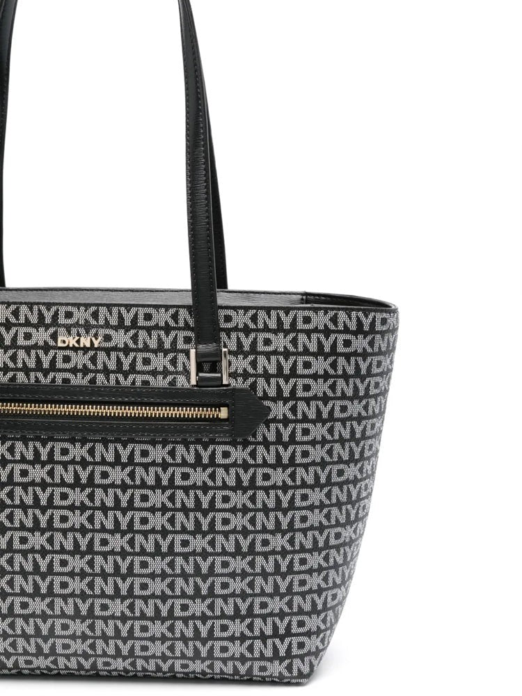 Dkny Black Bryant Ave Logo Print Tote Bag