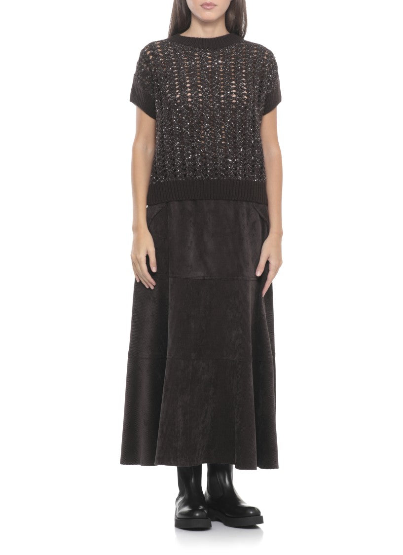 D. Exterior Brown Wool Sweater