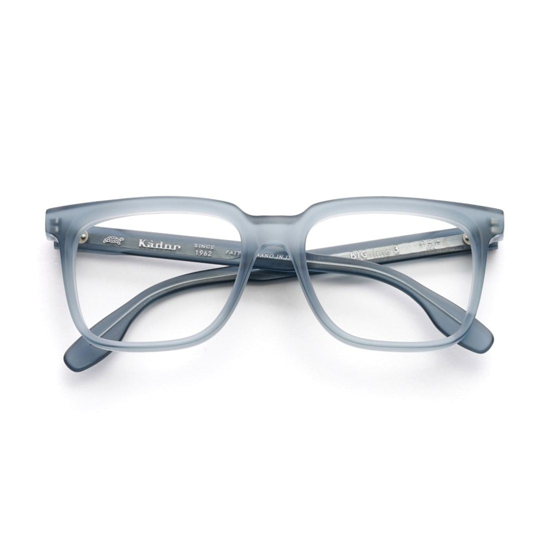 Kador Big 3 Translucent Smoky Blue Rectangular Frame Eyeglasses