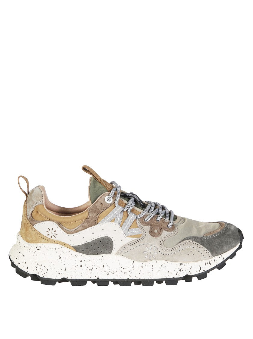 Flower Mountain Multi-Textured Earth Tone Sneakers With Rugged Outsole