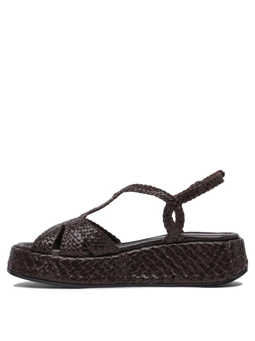 Pons Quintana Woven Sandals With Adjustable Strap And Platform Sole