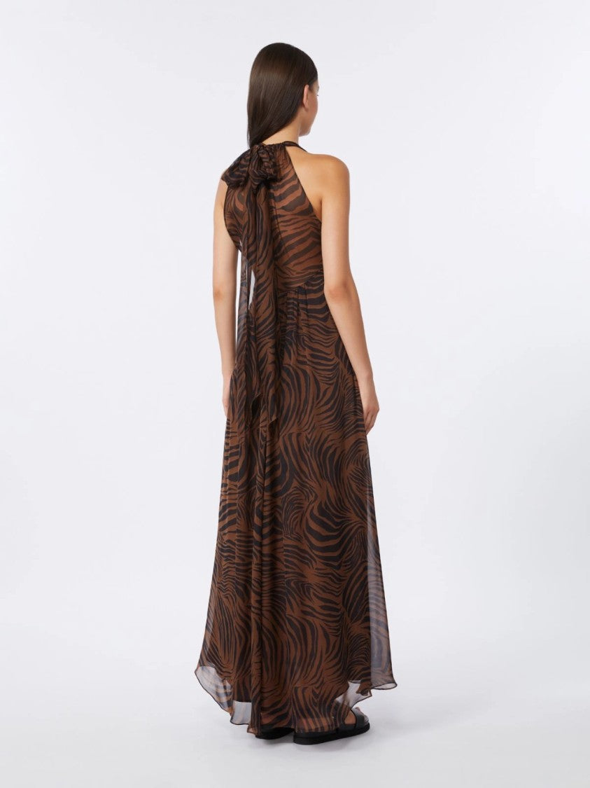 Max Mara Sleeveless Maxi Dress With Deep V-Neckline