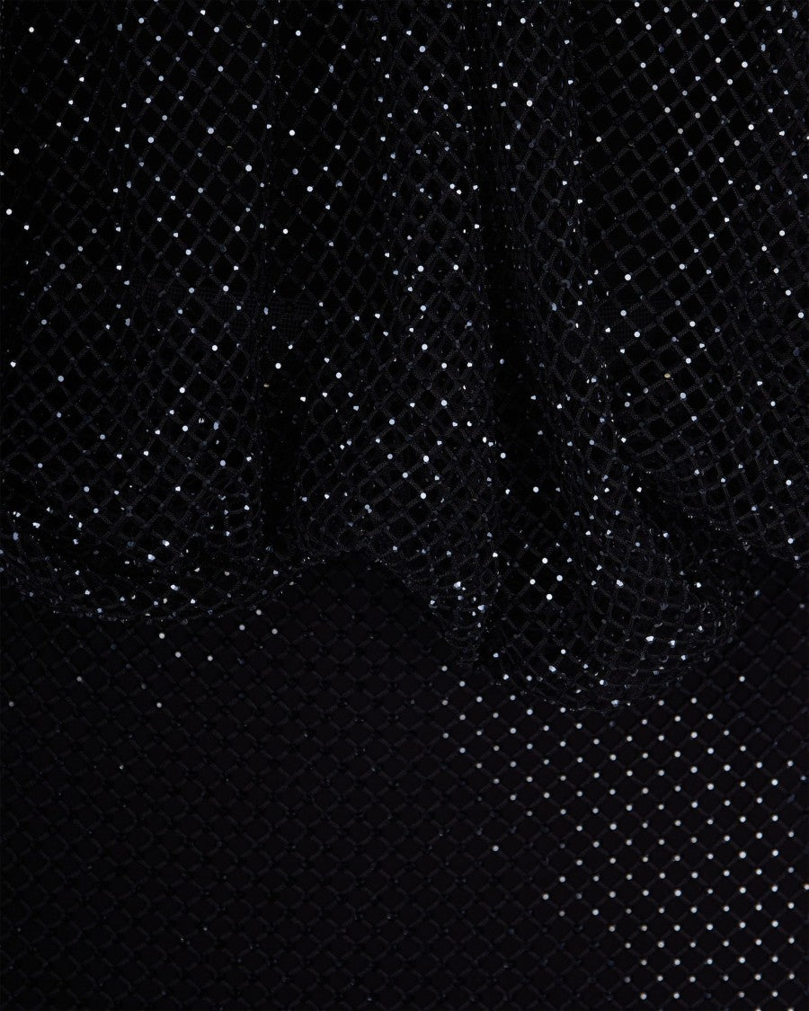 Sportmax Black Mesh Dress With Crystals