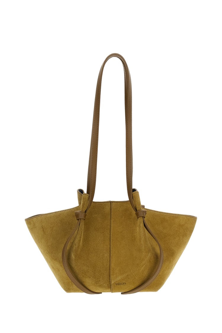 Yuzefi Olive Green Mochi Italian Suede Tote Bag