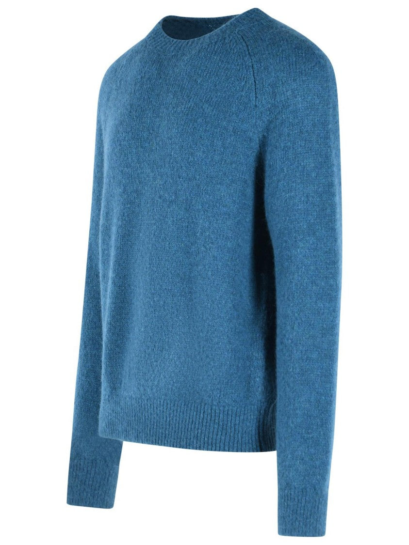 Dries Van Noten 'Melbourne' Blue Alpaca Blend Sweater