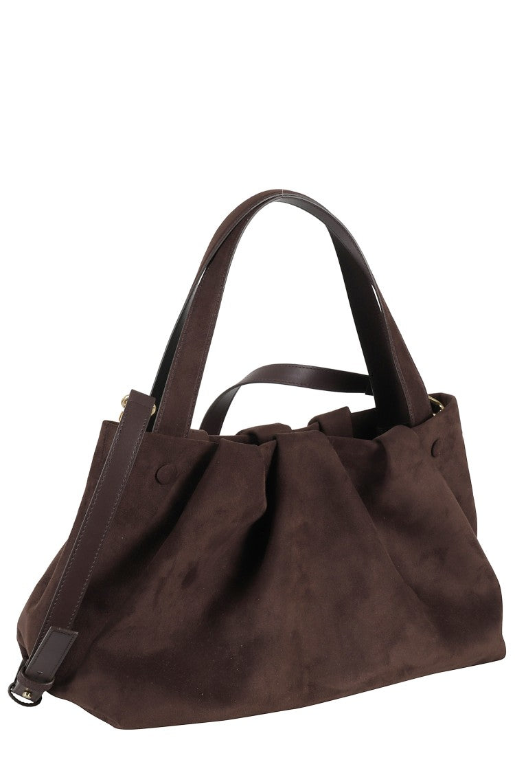 Themoirè Suede Athena Handbag With Adjustable Strap