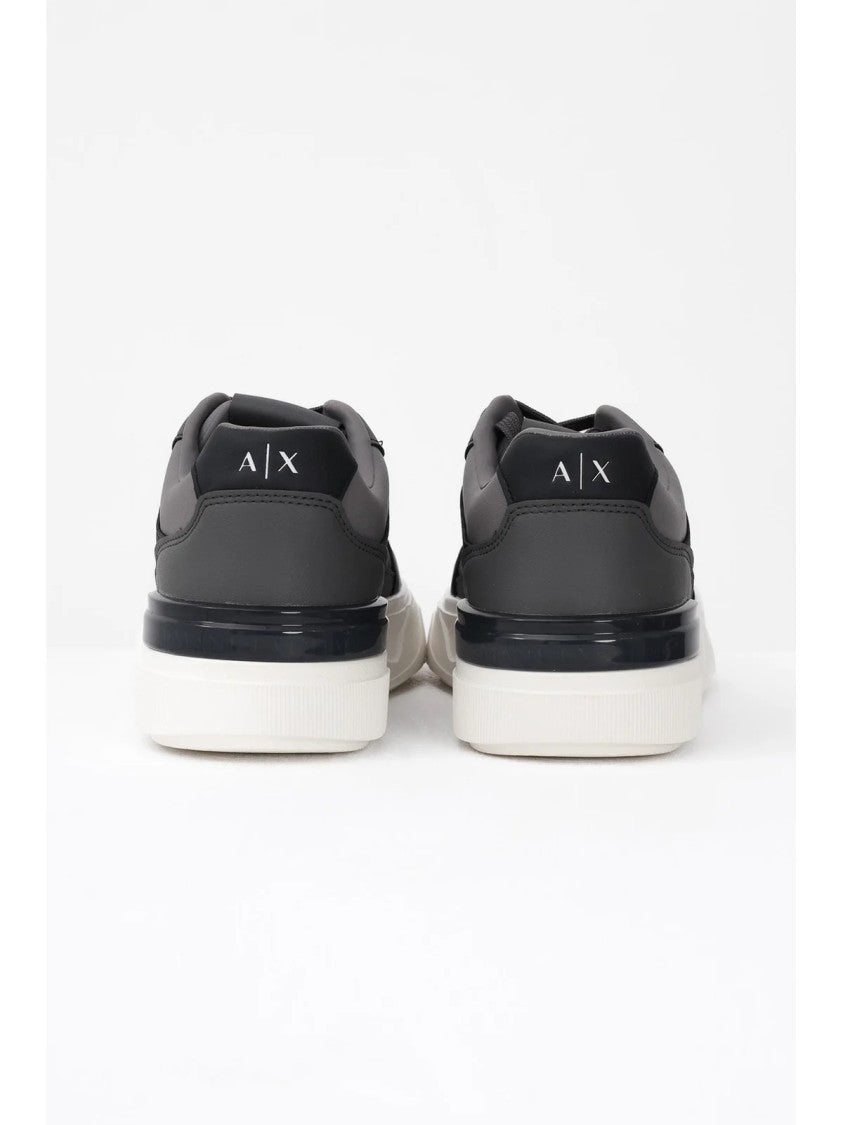 Armani Exchange Grey Polyester Textured Sneakers