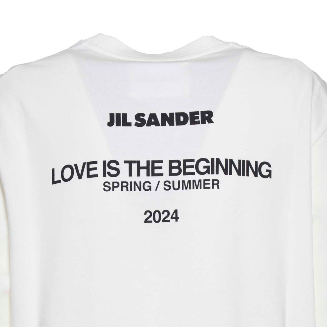 Jil Sander Cream Cotton T-Shirt Seasonal Logo Print
