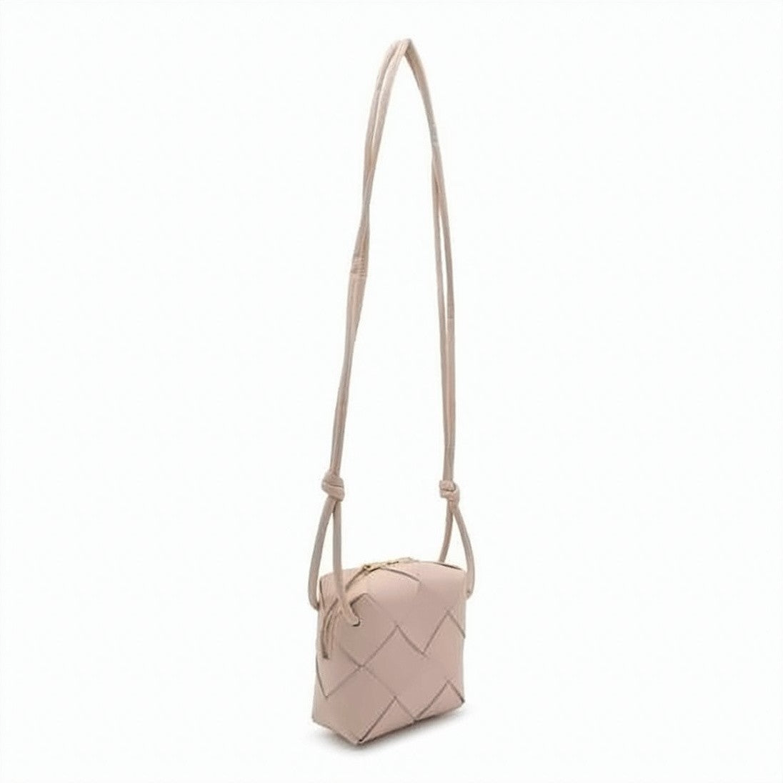 Bottega Veneta Padded Woven Lambskin Crossbody Bag With Adjustable Strap