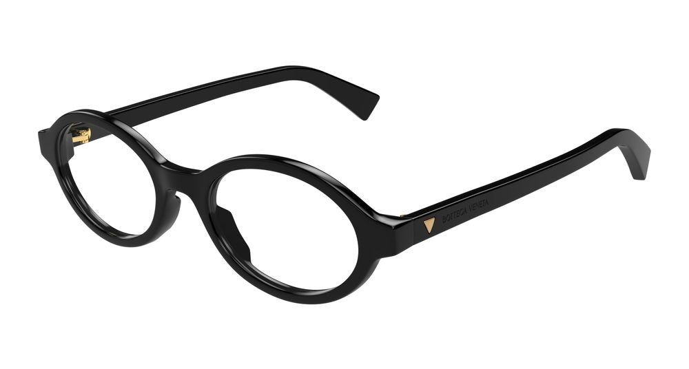 Bottega Veneta Black Bold Round Frame Eyeglasses