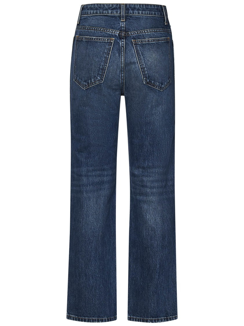 Khaite Faded Blue Cropped Jeans