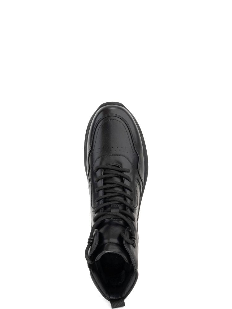 Sergio Moretti Black Smooth Leather Lace-Up Ankle Boots