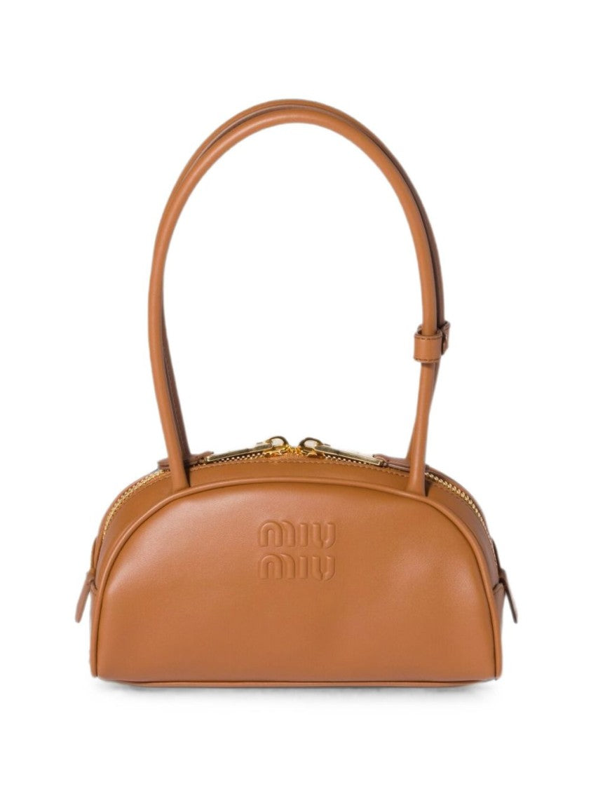 Miu Miu Smooth Calf Leather Double-Zip Shoulder Bag
