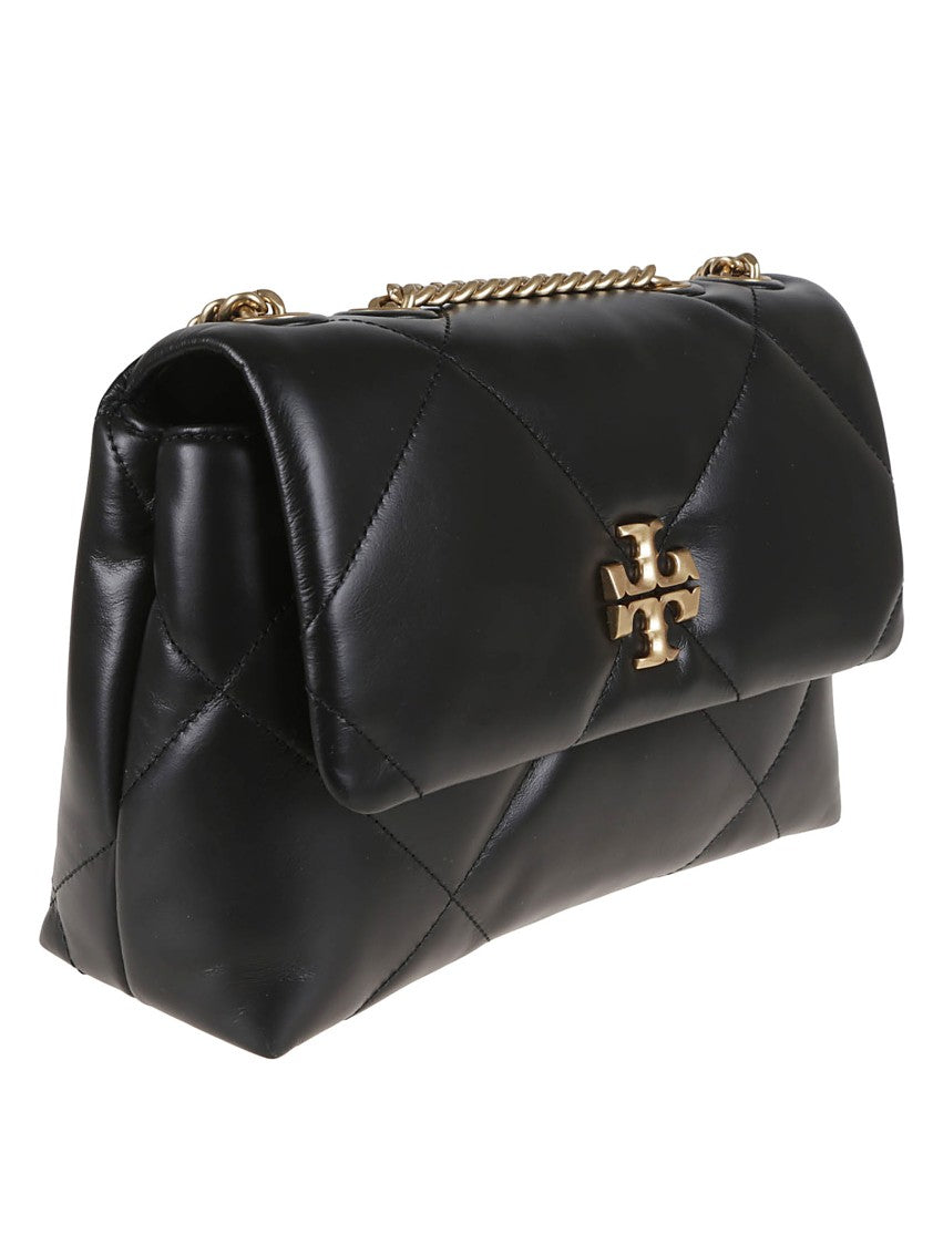 Tory Burch Black Kira Diamond Quilt Convertible Soft Leather Bag