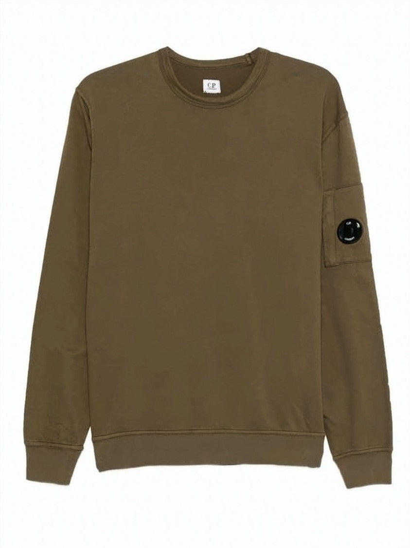 C.P. Company Minimalist Brown Cotton Pullover With Iconic Lens Detail