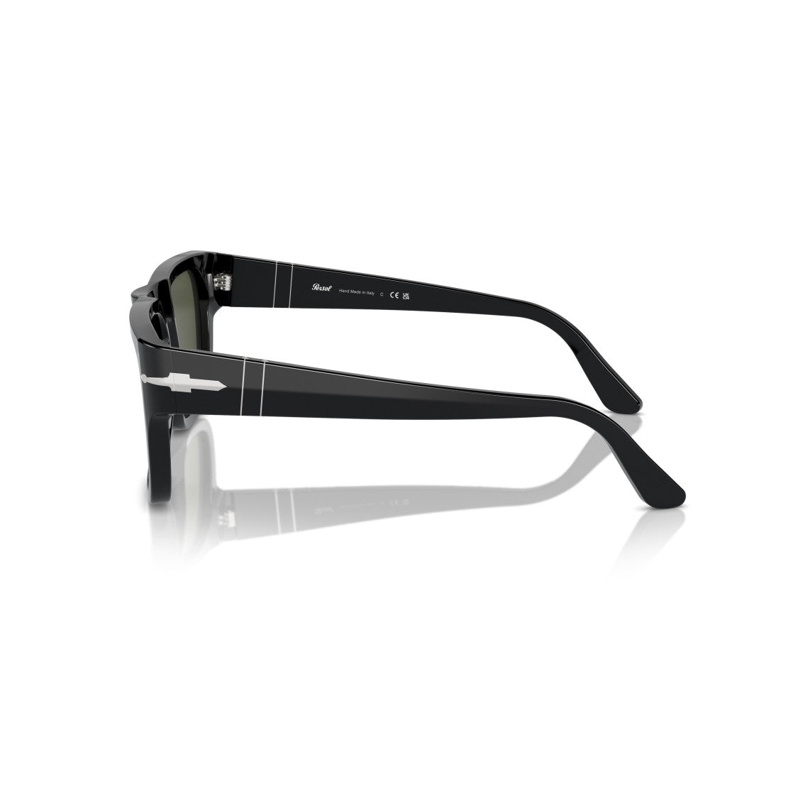 Persol 0Po3348s Bold Rectangular Acetate Sunglasses With Silver Arrow Detail